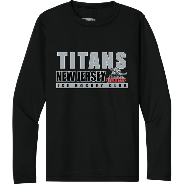 NJ Titans Youth Cooling Performance Long Sleeve Tee