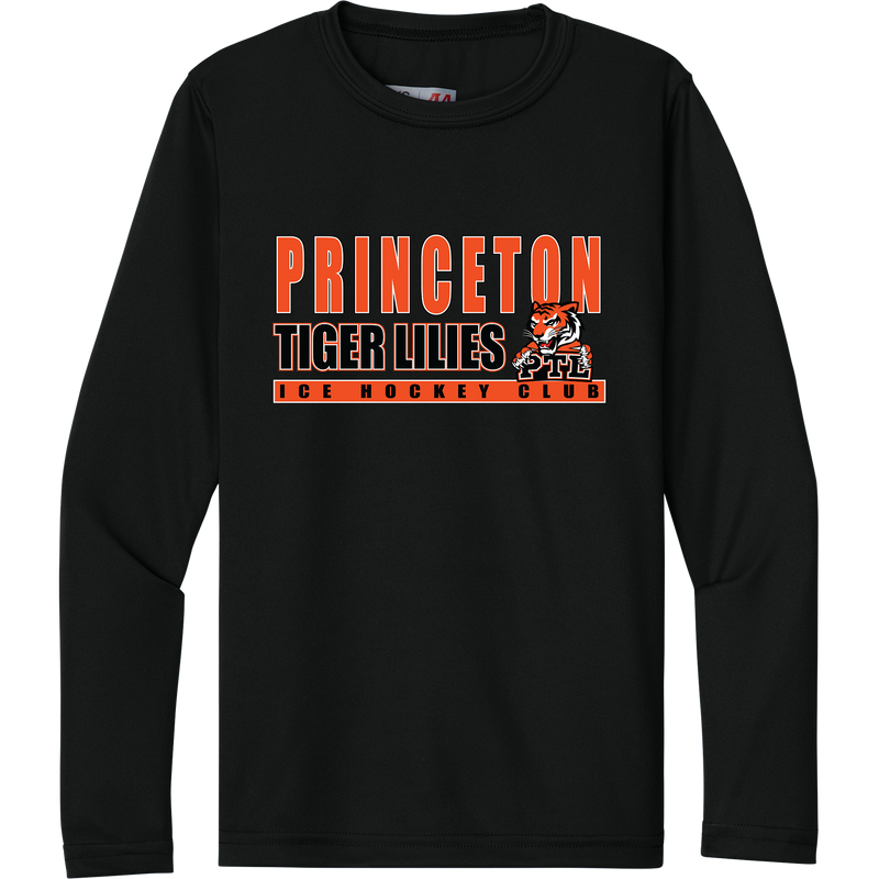 Princeton Tiger Lilies Youth Cooling Performance Long Sleeve Tee